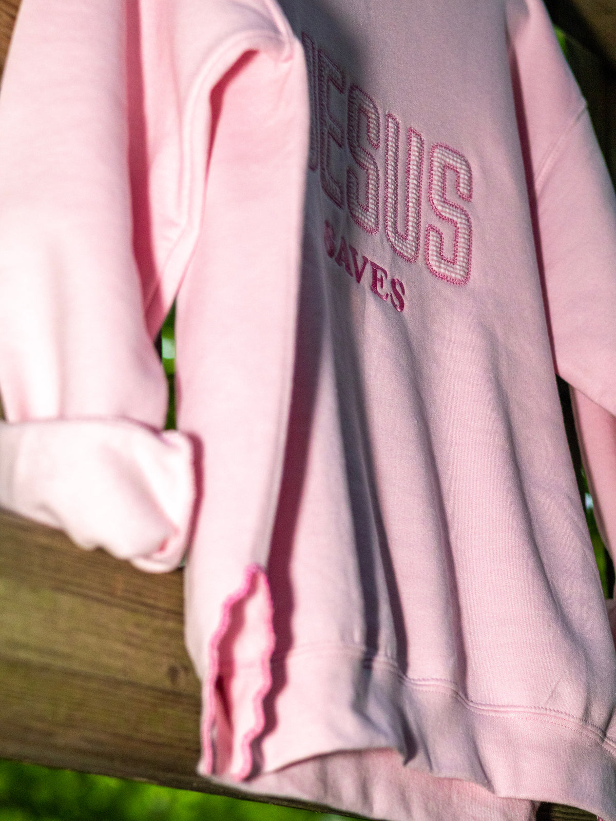 Jesus Saves- Embroidered side seams Sweatshirt