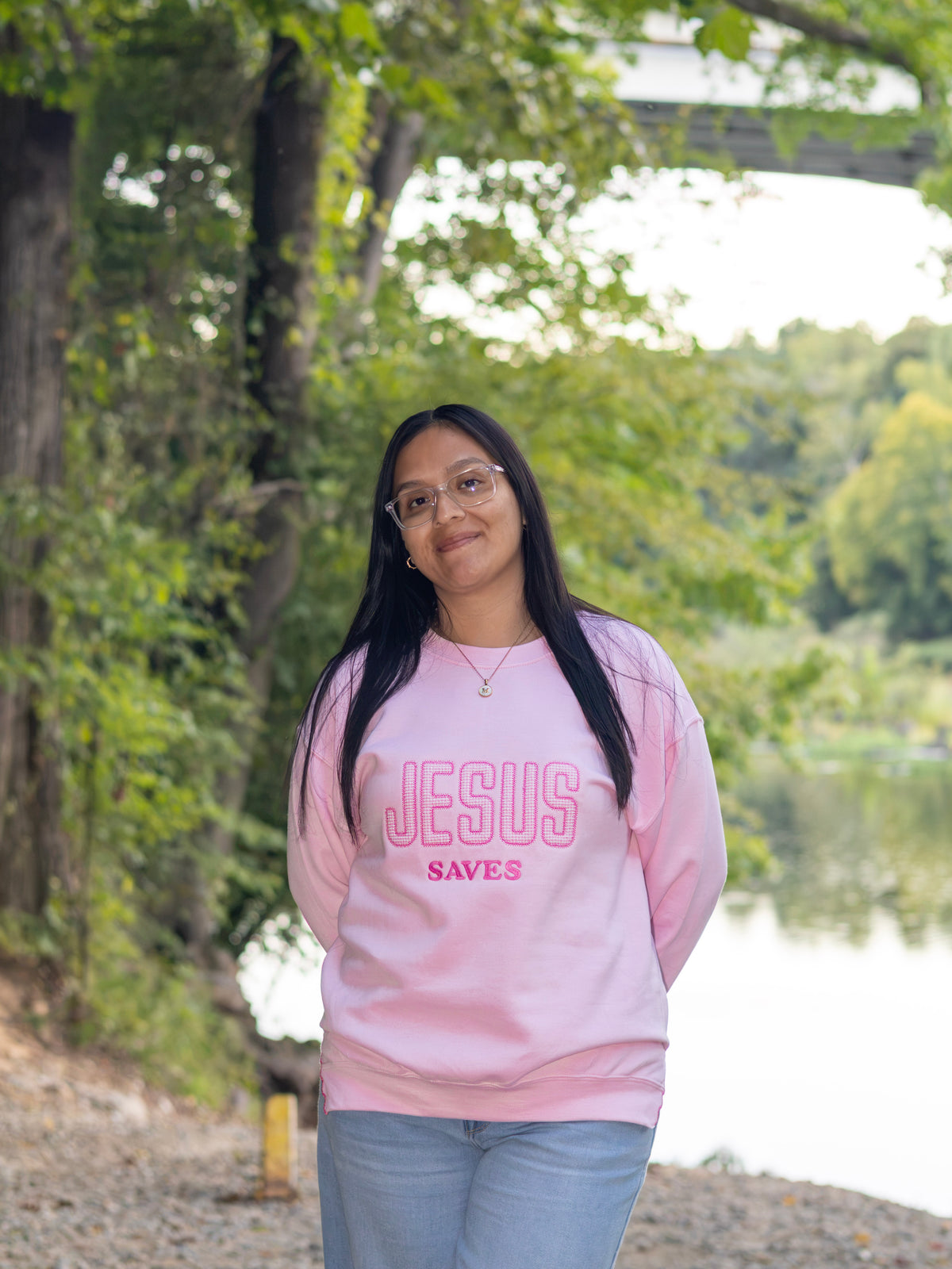 Jesus Saves- Embroidered side seams Sweatshirt
