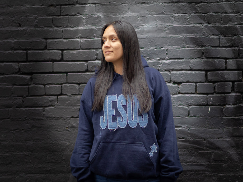 Jesus & Start Distressed Hoodie