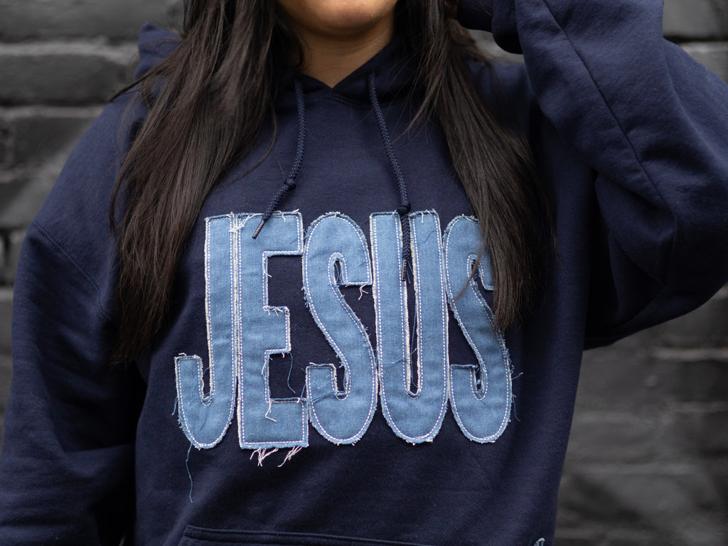 Jesus & Start Distressed Hoodie