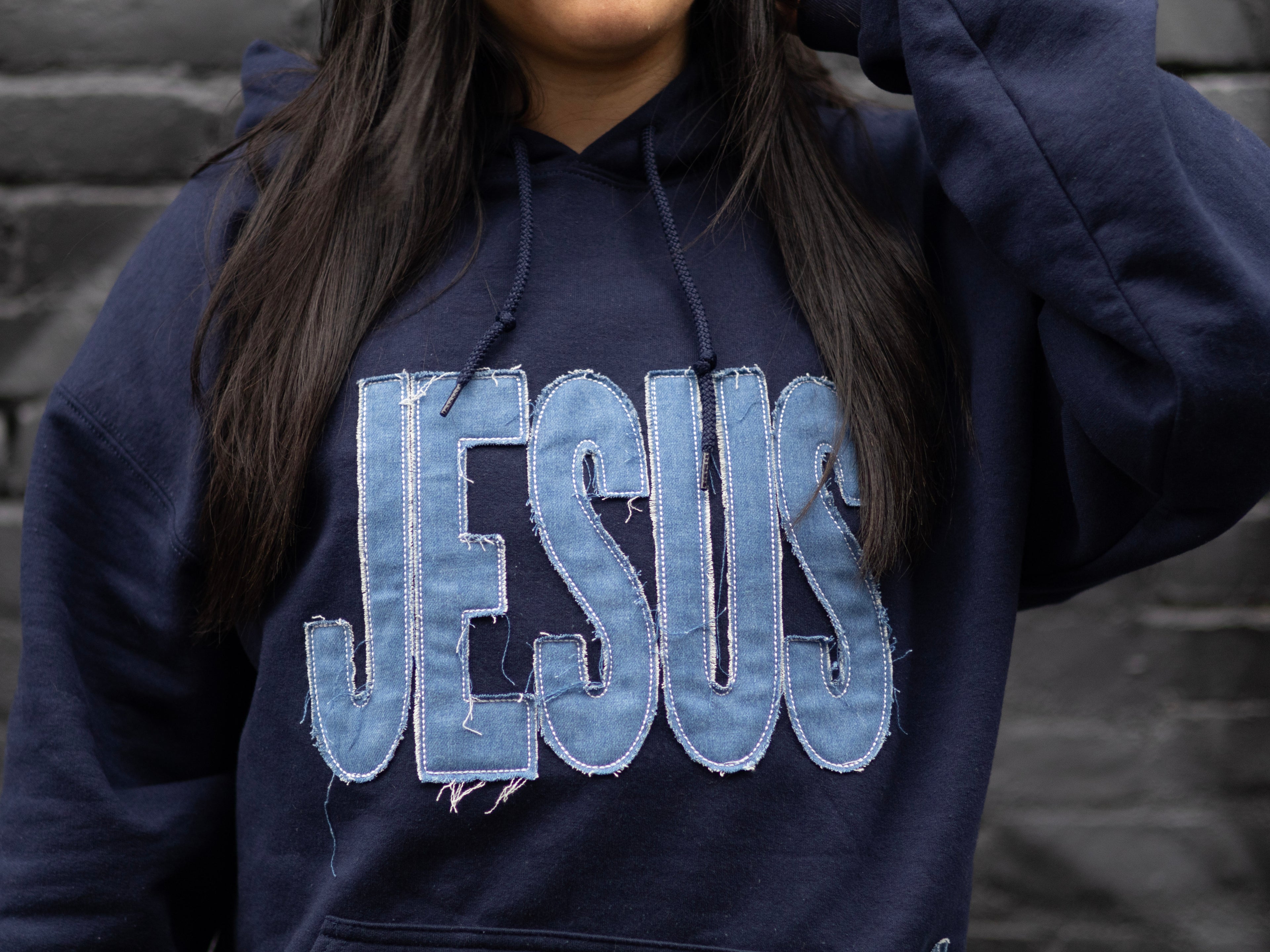 Jesus & Start Distressed Hoodie
