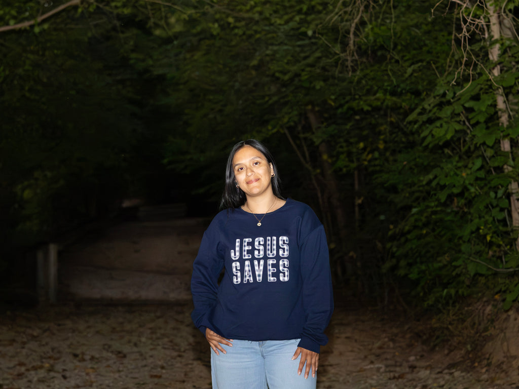 Jesus Saves Embroidered Sweatshirt