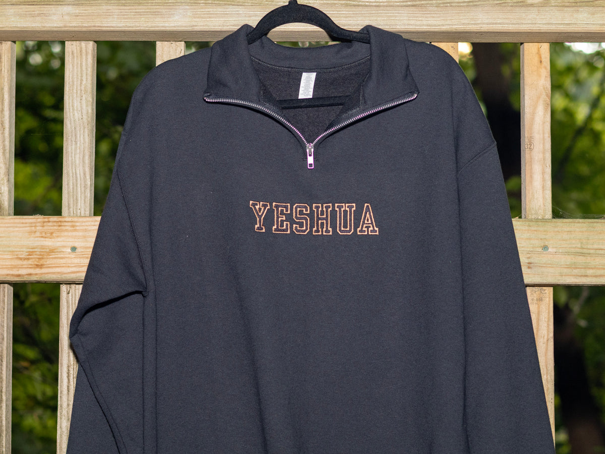 YESHUA Embroidered Quarter Zip Up