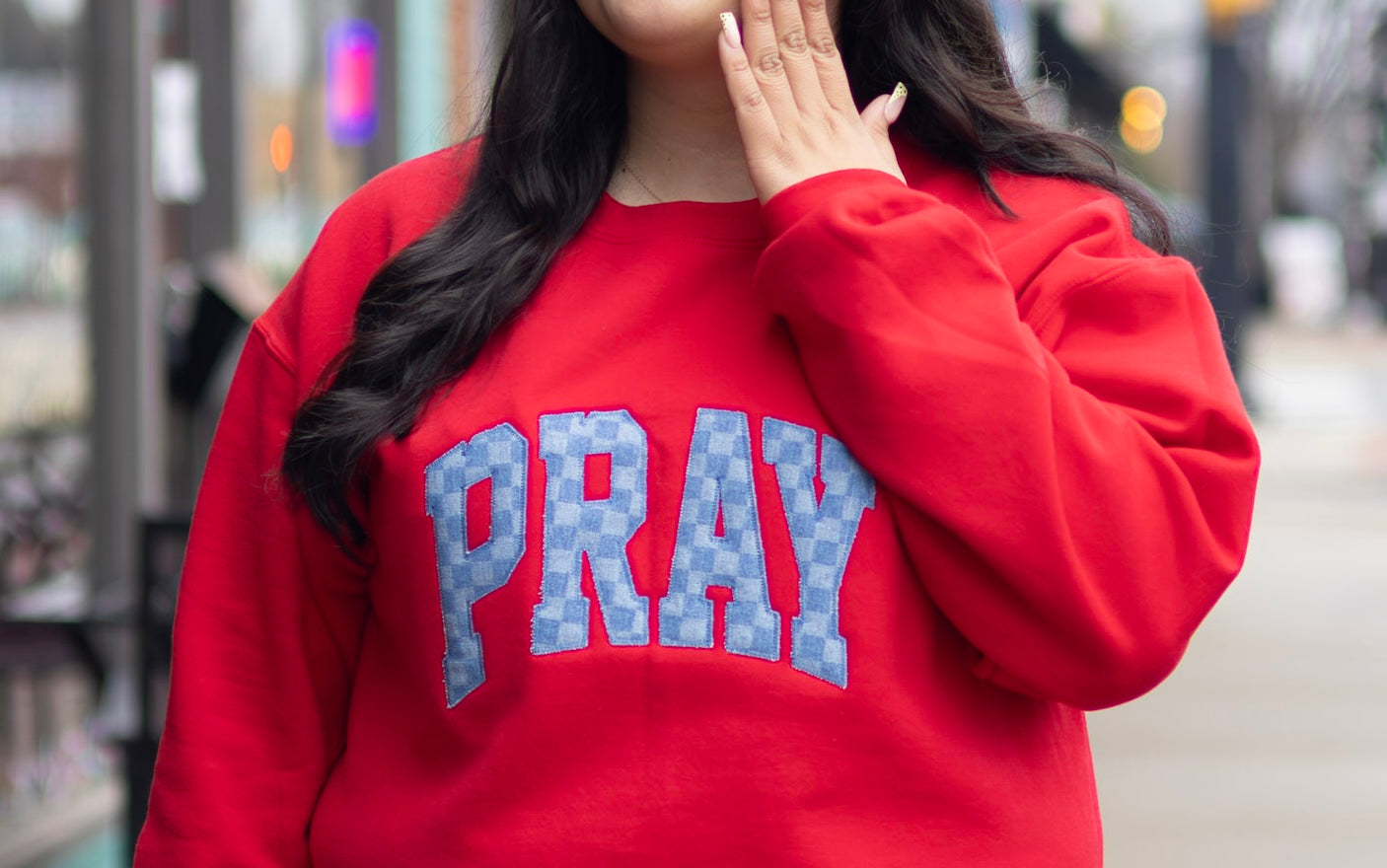 P.R.A.Y Checkered Sweatshirt