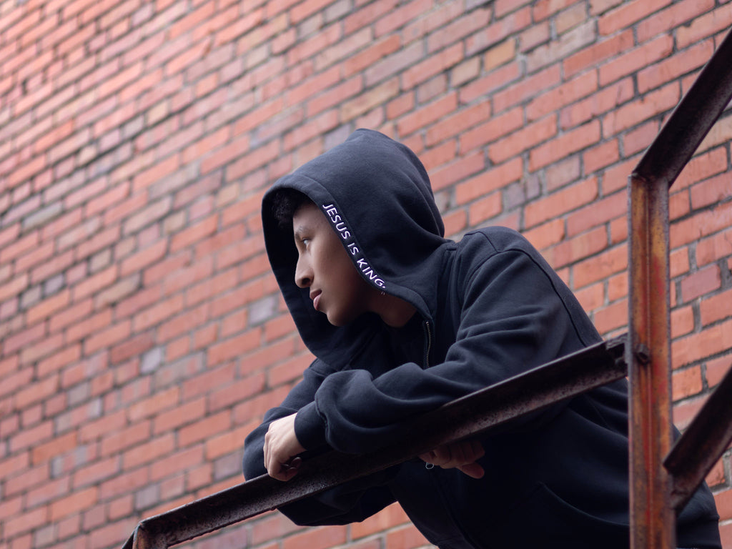 PRE-ORDER - Jesus Is King Distressed Heavy Weight Hoodie