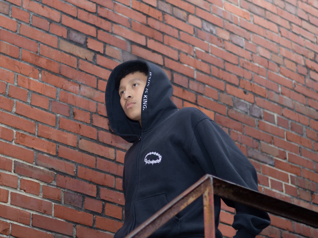 PRE-ORDER - Jesus Is King Distressed Heavy Weight Hoodie